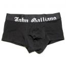 John Galliano ジョンガリアーノ/ウエストゴム ニュースペーパーロゴ(ミッドナイトブラック) ボクサーパンツ
